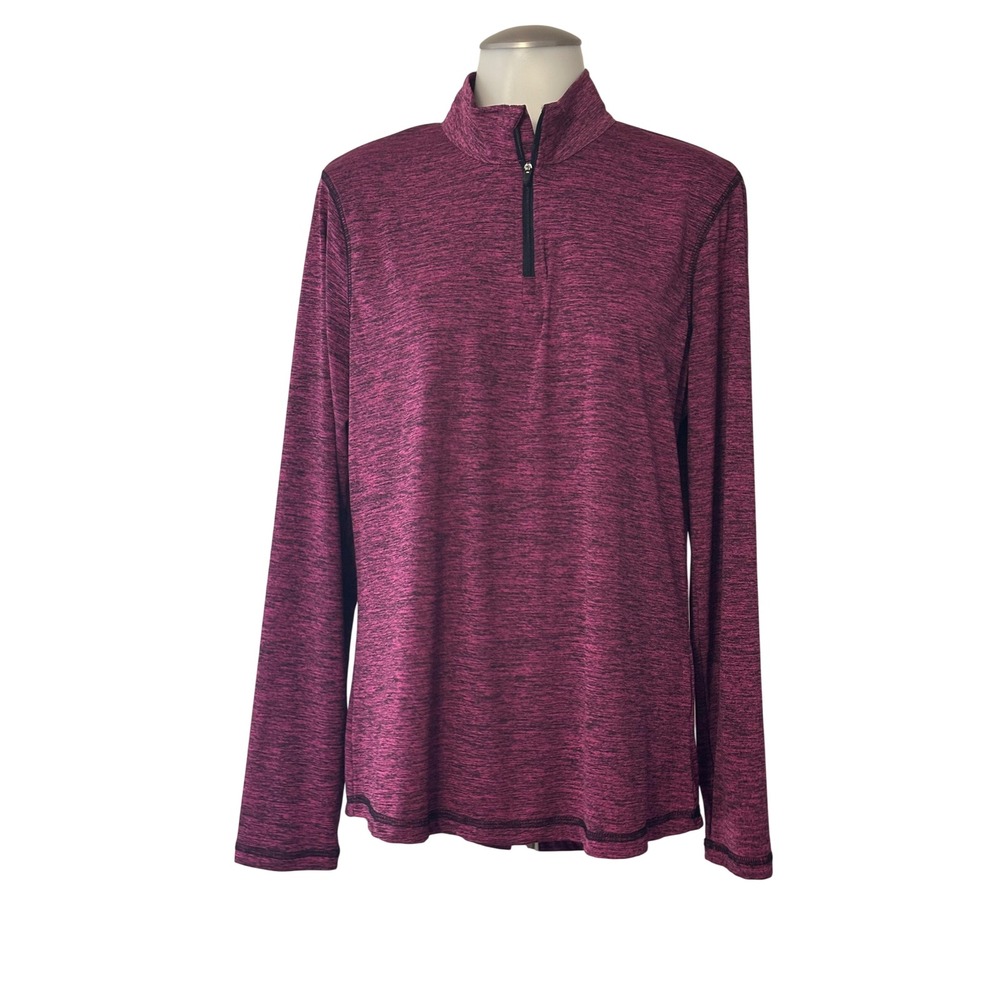 Augusta Sportswear 1/4 Zip Pullover Women Large Purple Heathered Excellent!!
